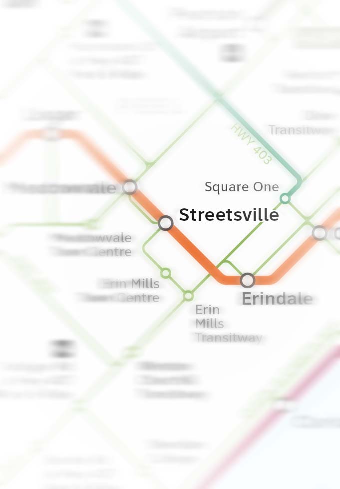 streetsville on the map of Go train white Streetsville, Mississauga